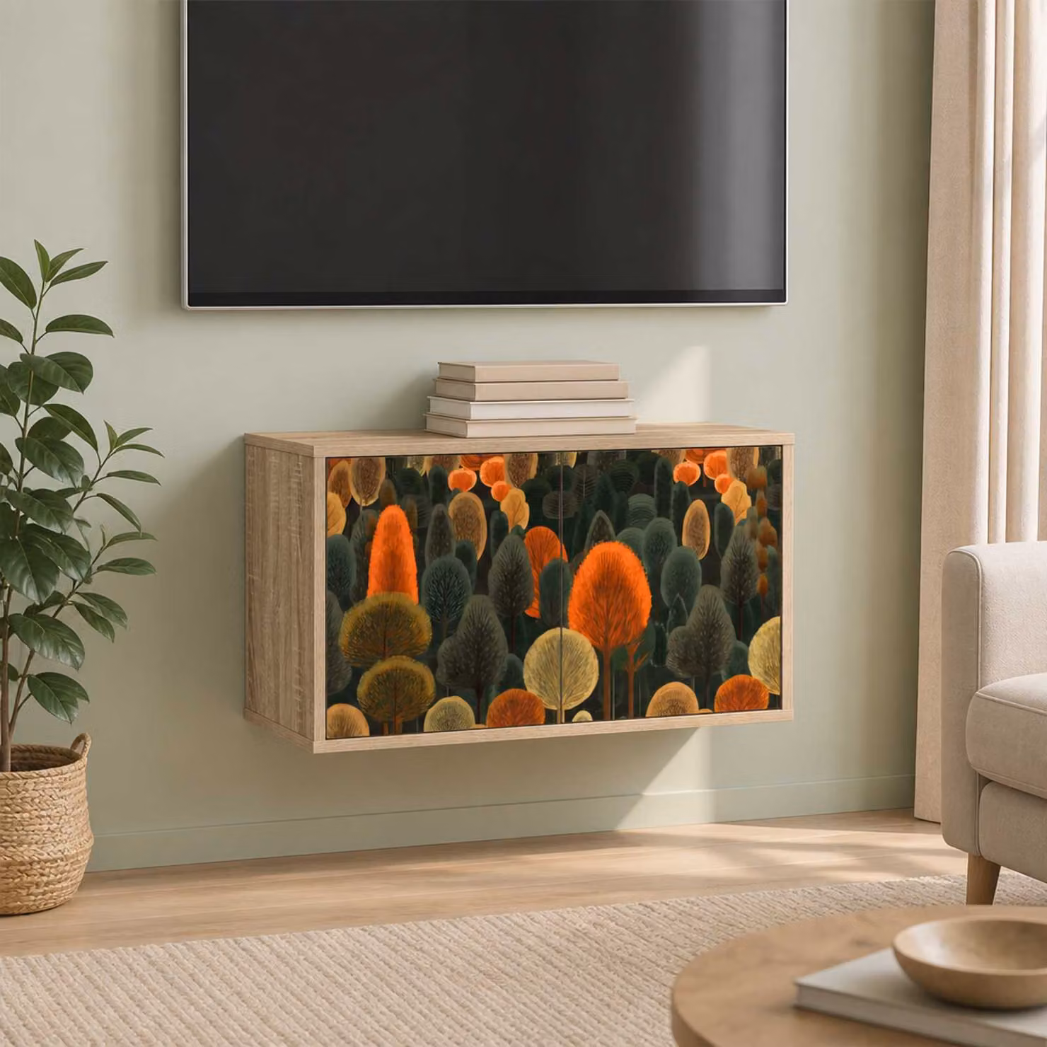Mobile TV da parete vidaXL ZAANDAM in Rovere Sonoma, L 69 cm x P 33 cm x H 40 cm