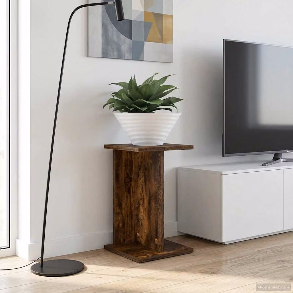 Set di 2 supporti per piante vidaXL in legno color rovere fumo, L/P/H: 25 x 25,5 x 40,5 cm
