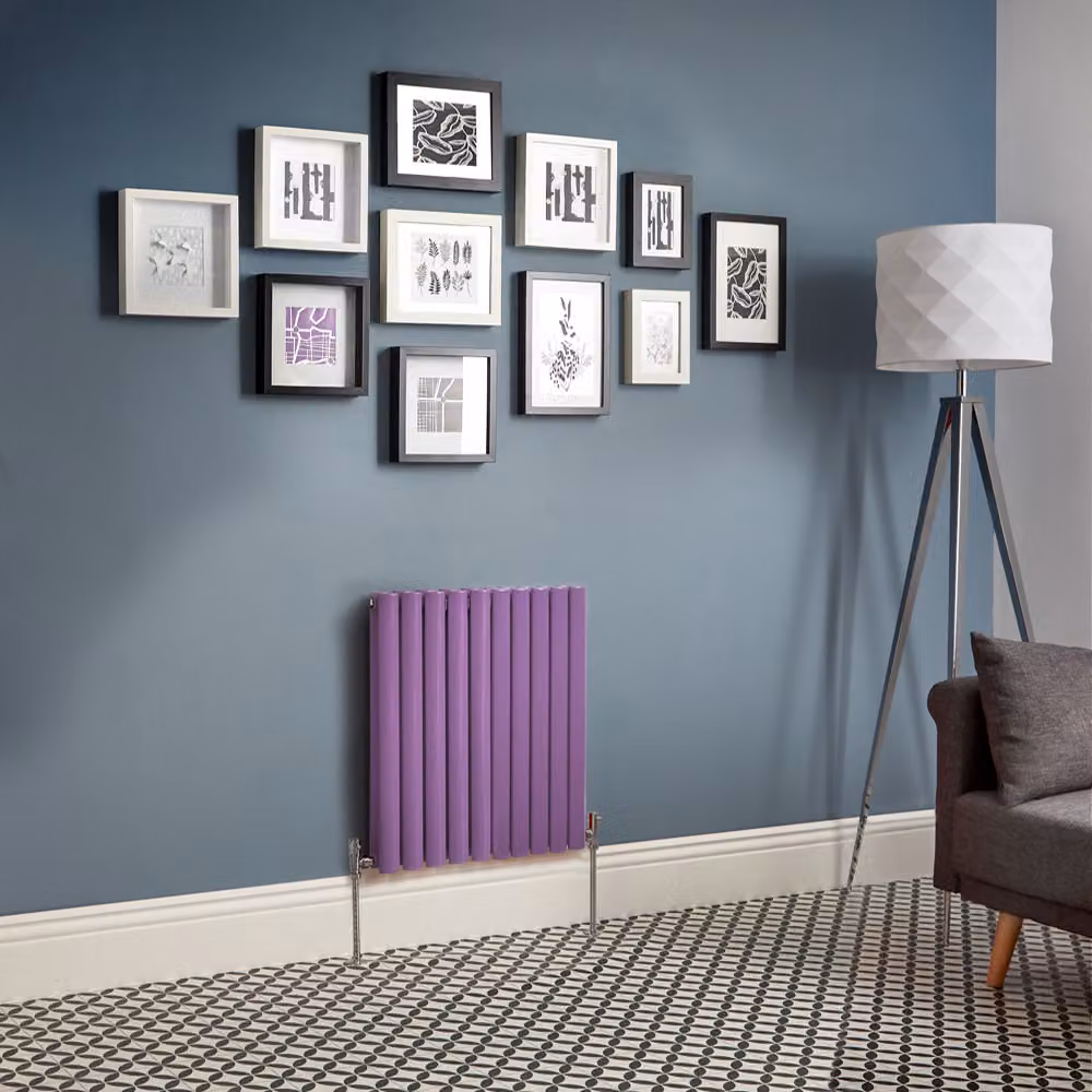 Radiatore di Design Orizzontale  Viola (Lush Viola) -  635mm x 590mm - Pannello Doppio  - Revive