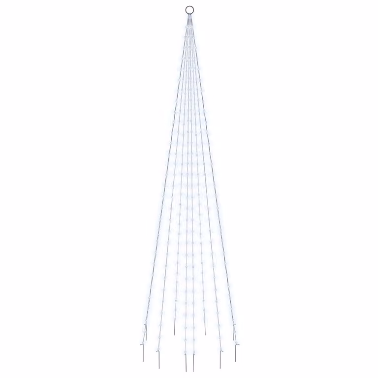 Albero di Natale Pennone Bianco Freddo 310 LED 300 cm