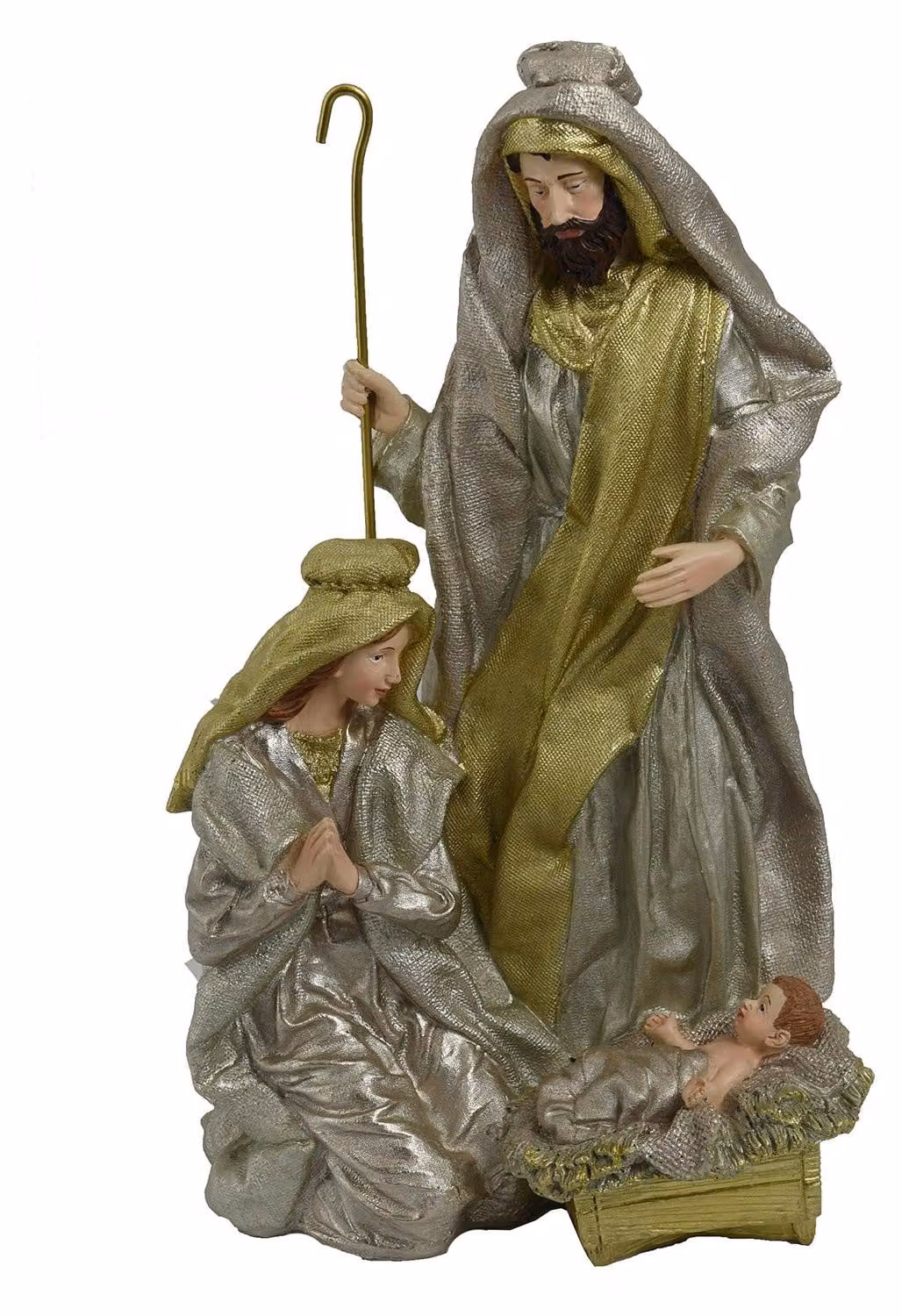Natività in Resina bianco oro cm 24,5x19,5xh39,5