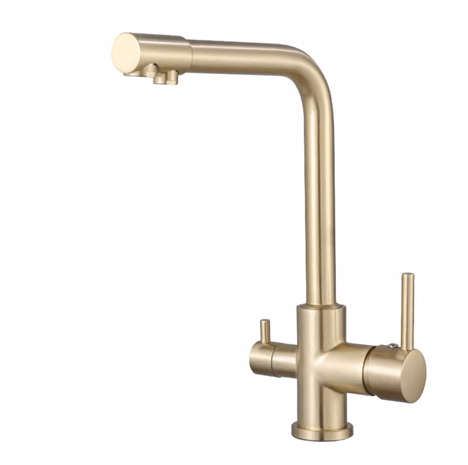 Rubinetto da cucina a tre vie in stile retrò con filtro in ottone LAYNA Gold LAUFERI