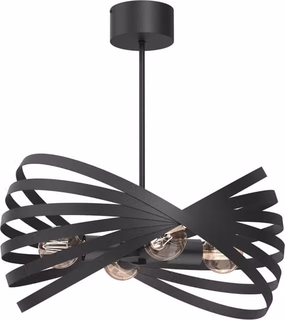 Lampadario a sospensione Luminex Sparkle nero opaco in metallo, Ø 50,5 cm, 4xE27