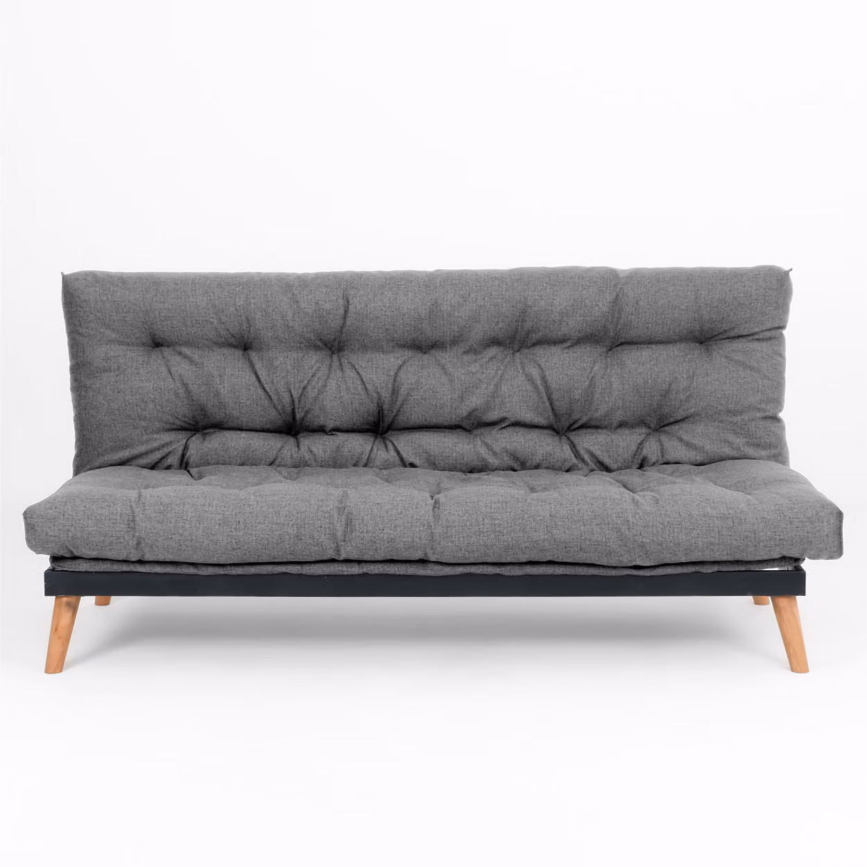 Divano Letto Futon trasformabile in Divano click clack con letto matrimoniale | Sakè Grigio scuro