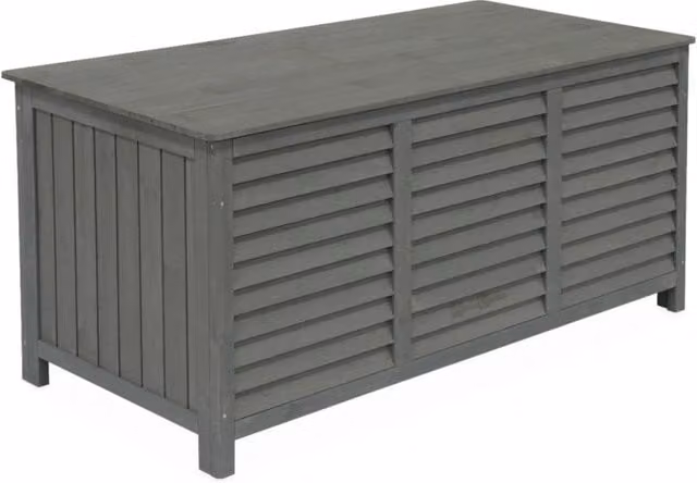 Cassapanca da giardino Sweeek in legno di abete laccato grigio – 1