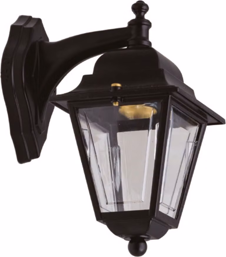 Lampada da esterno a parete in ottone E27 IP43 H: 26 cm nero lampada da parete rustica da esterno