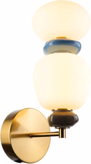 Applique design EVANS Italux oro e bianco in vetro, ceramica e metallo con tecnologia LED 12W