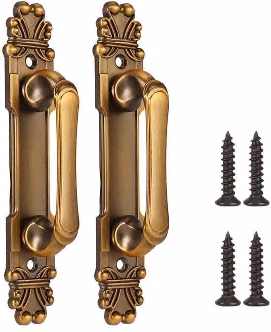 - Maniglia per porta in stile antico, realizzata in lega di zinco - 2 pezzi - Adatta per cucina e bagno - Resistente - Ideale per porte in legno e porte scorrevoli