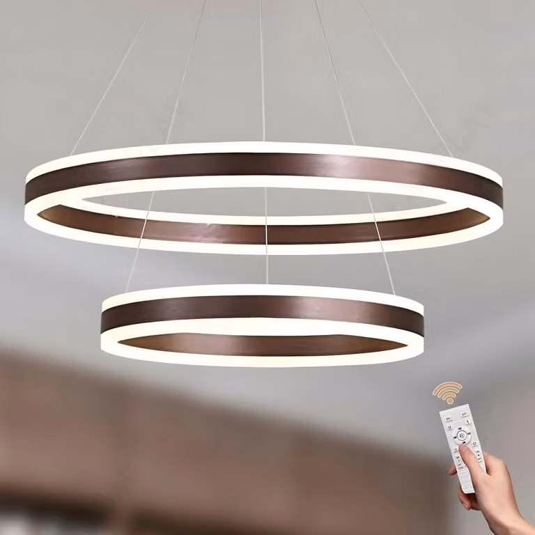Lampada a sospensione LED moderna, dimmerabile, elegante, color marrone, 60 cm