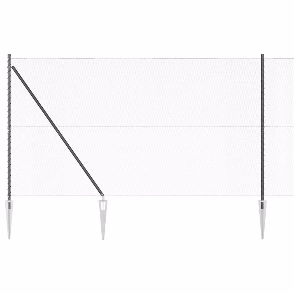 Recinzione esagonale con pali vidaXL in acciaio rivestito in PVC, Grigio, L: 25 m, H: 1,6 m