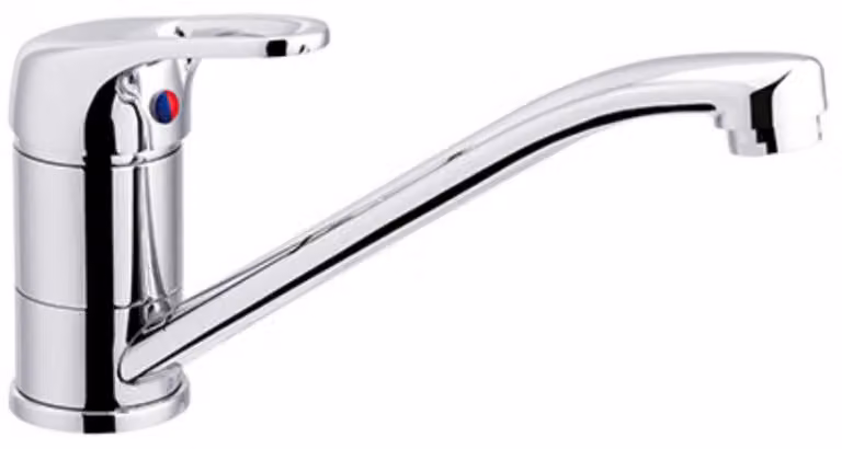 Schläfer 32604010 - Miscelatore Monocomando per Lavello Cucina Cromo Serie Prima con Cartuccia Ø 40mm, Bocca Bassa Girevole, Design Moderno, Rubinetto da Cucina in Ottone