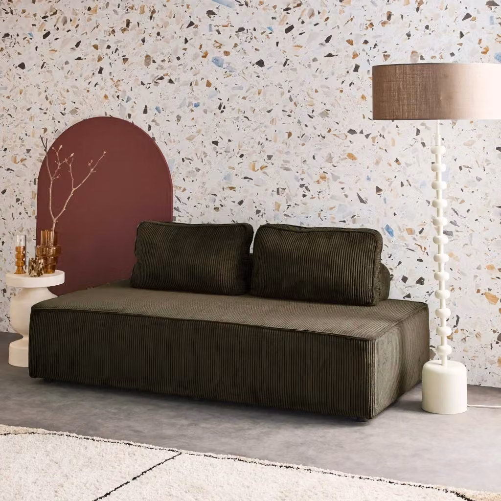 Modulo per divano modulare Sweeek in velluto, 2 posti, L: 180 cm, P: 90 cm, H: 78 cm – 2