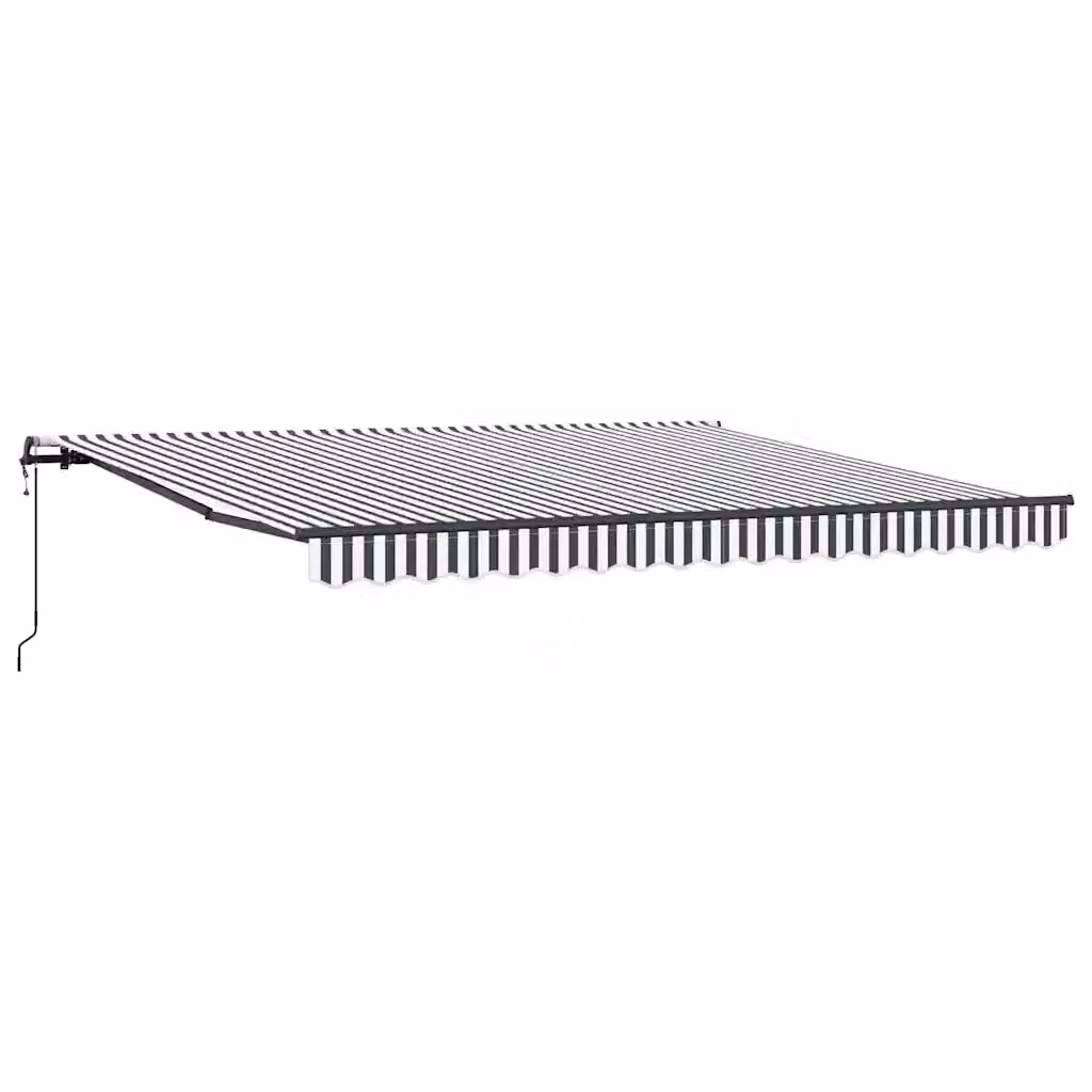 Tenda Sole Retrattile Automatica con Motore vidaXL in Alluminio e Poliestere, Colore Antracite e Bianco, L 400 x P 300 cm – 2