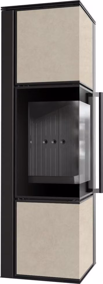 Stufa in acciaio KRATKI TORA/M 8 kW Ø 150 quarzo sinterizzato FOKOSrivestimento nero