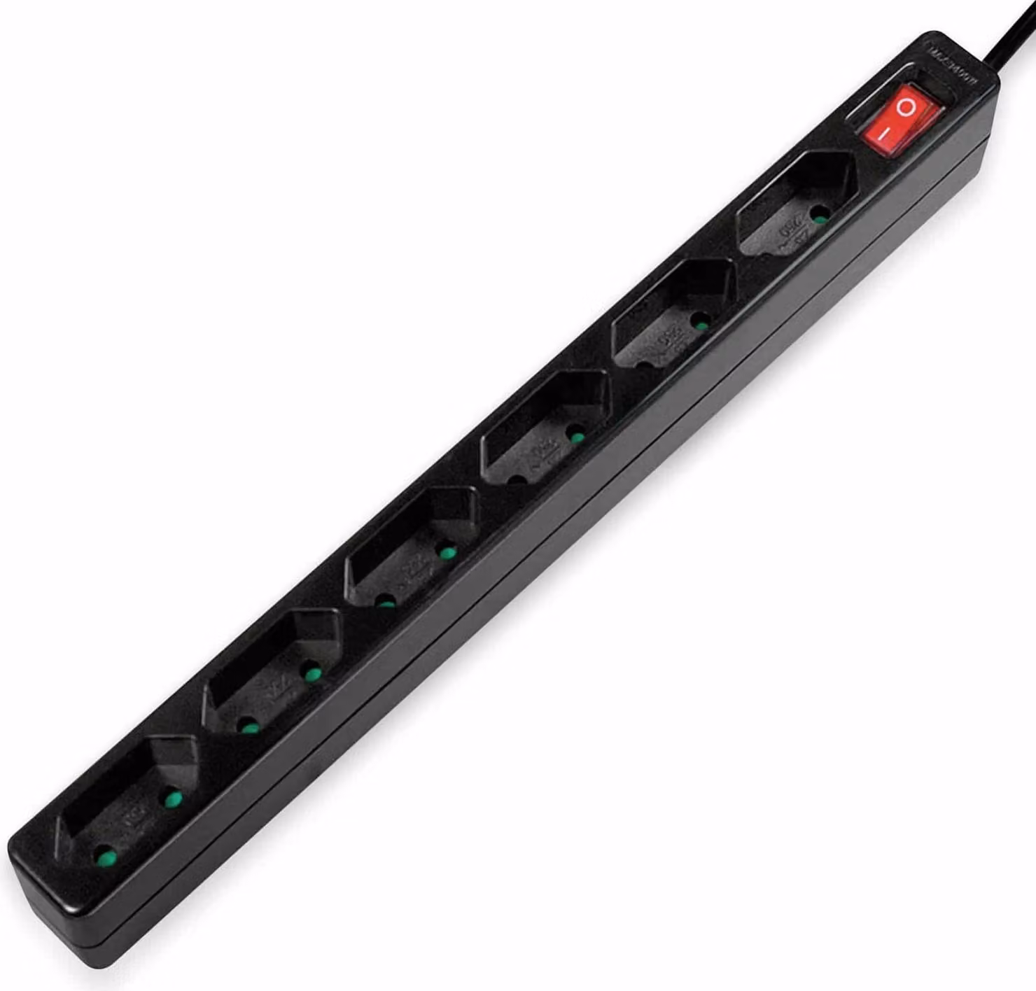 Presa LogiLink a 6 vie con interruttore stretto nero 1,5 m (1 blister)