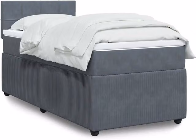 Giroletto a Molle con Materasso Grigio Scuro 100x200 cm Velluto 3287663