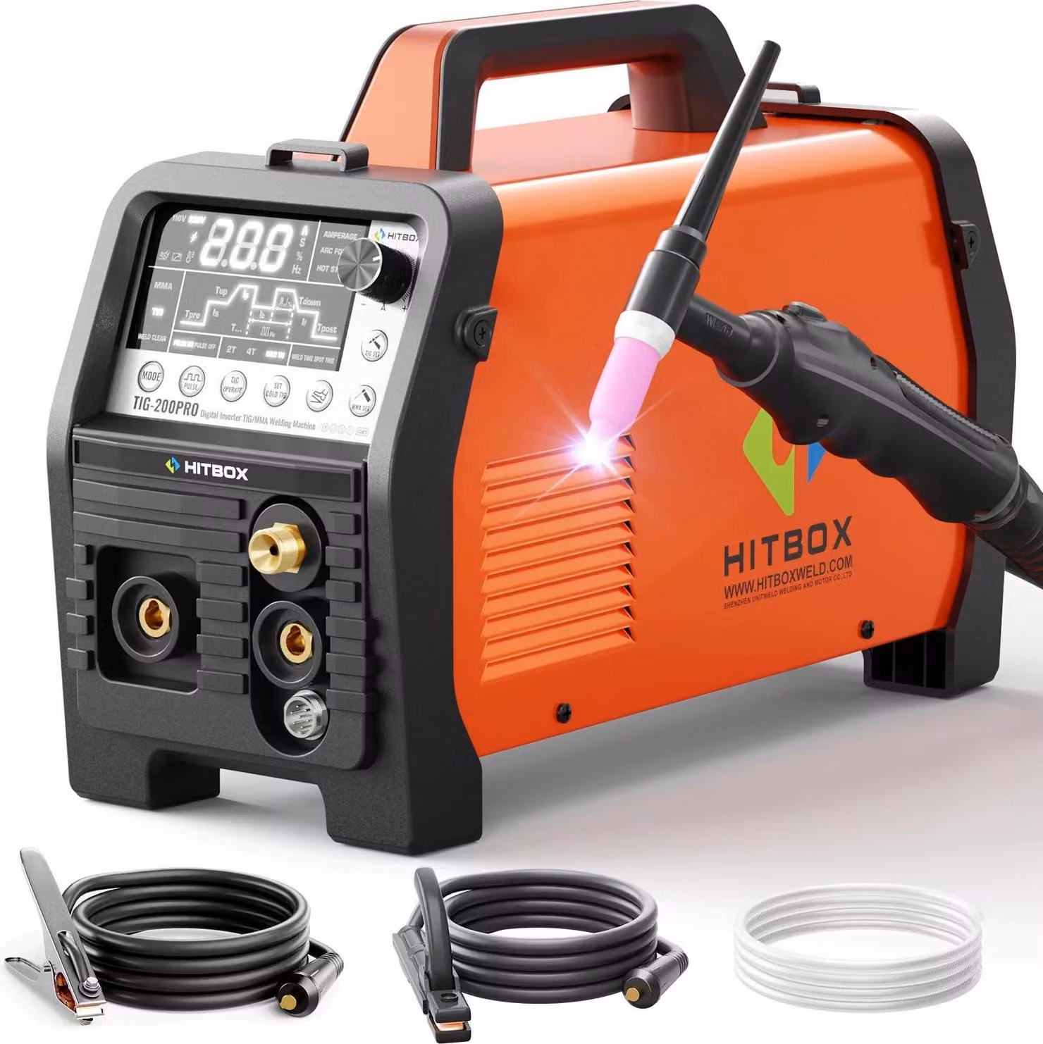Saldatrice, funzioni TIG e MMA, design compatto, TIG200PRO