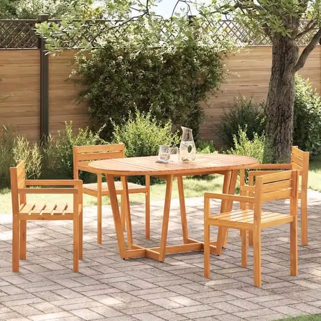 Set da pranzo da giardino da 5 pz in Legno Massello di Acacia 3334771