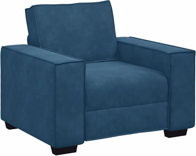 Divano da soggiorno moderno in velluto blu con braccioli L/P/H: 100 x 78 x 84 cm – 1