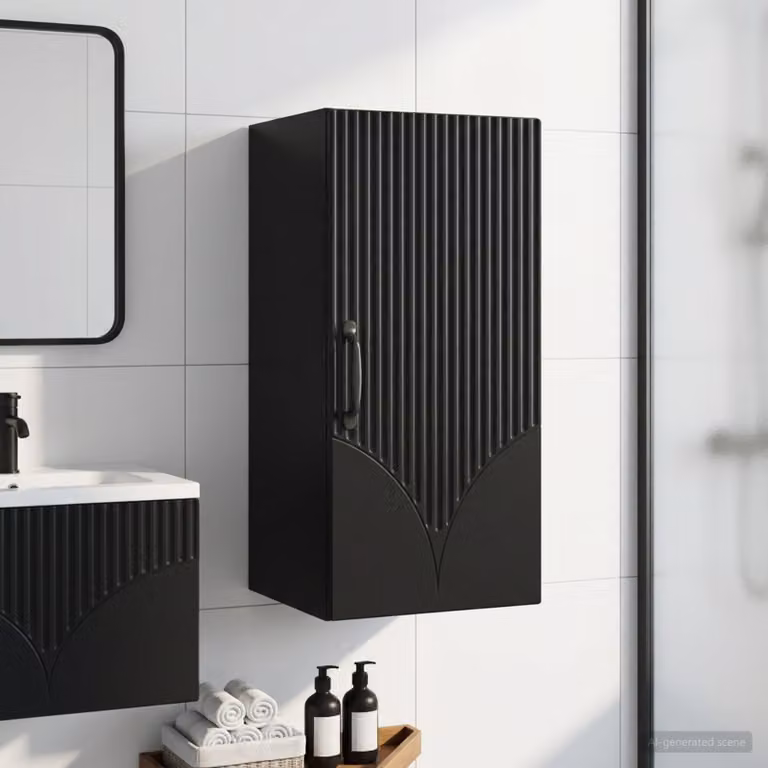 Armadio da bagno a muro vidaXL HOORN Nero L: 30 cm, P: 31 cm, H: 59 cm