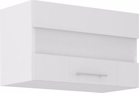 Armadietto superiore da cucina con vetratura LAJLA - larghezza 60 cm, bianco