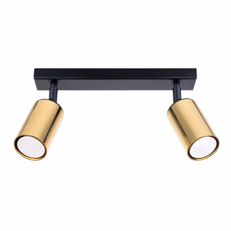 Lampada da soffitto WINX 2 nero/oro 2xGU10 10W acciaio 18.5x6x30cm Sollux Lighting