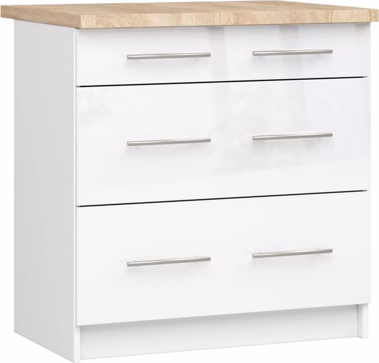 Akord Mobile Cucina Oliwia Con Top Bianco Lucido 80X46X85 Cm