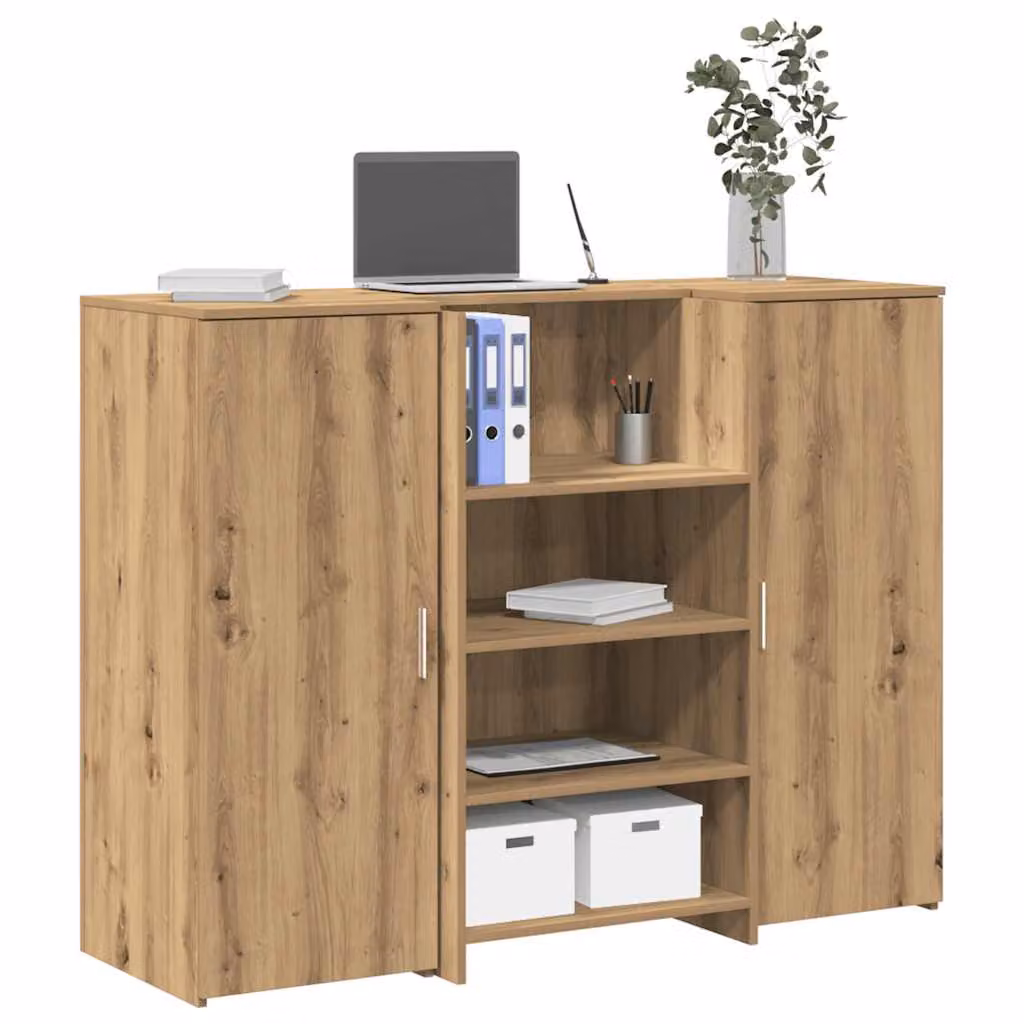 vidaXL Banco Reception Rovere in Truciolato Marrone L: 135 cm, P: 50 cm, H: 103,5 cm
