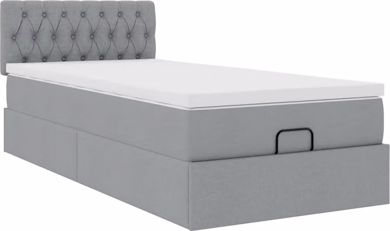 Struttura Letto Pouf con Materasso 80x200 cm in Tessuto
