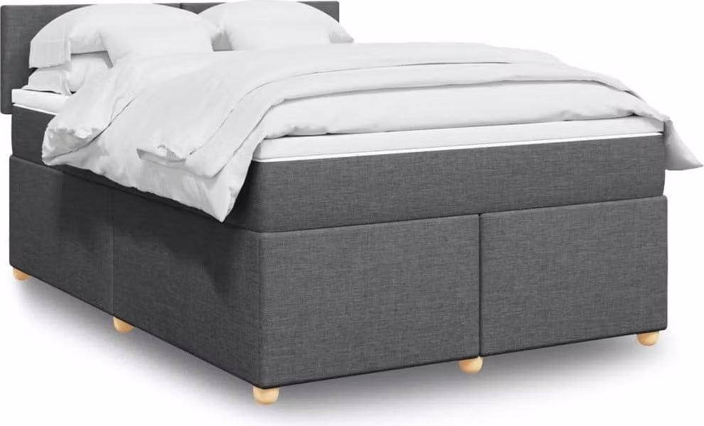 Maison Exclusive - Giroletto a Molle con Materasso Grigio Scuro 140x190 cm Tessuto