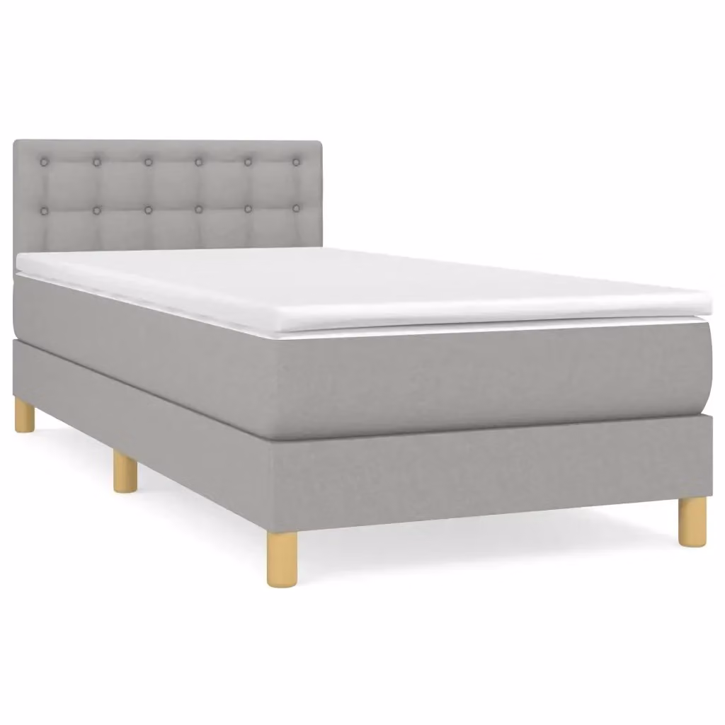 Letto Ibrido con Giroletto a Molle e Materasso vidaXL, Grigio e Bianco, L/P/H: 90 x 200 x 40 cm – 2