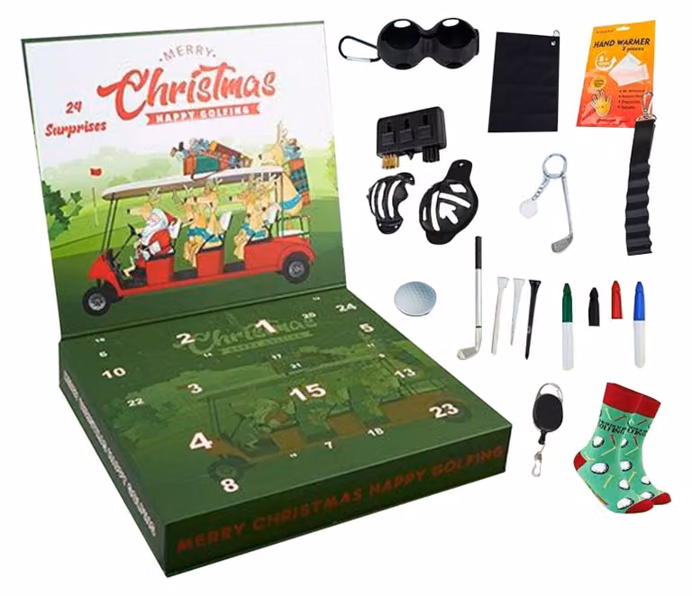 Calendario dell'Avvento con 24 accessori sportivi per Natale
