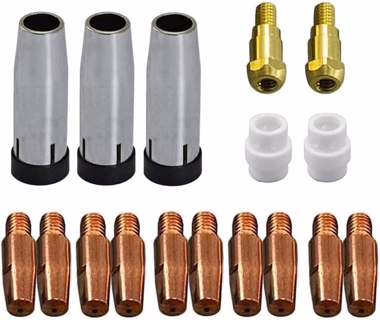 Set di 17 punte di contatto MIG MAG, modello M6, diametro 0,9 mm