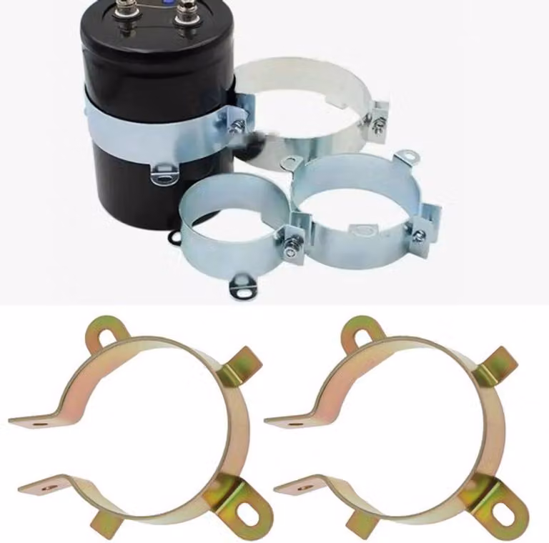 2 morsetti per condensatori da 35 mm, supporti in lega di zinco, staffe di montaggio