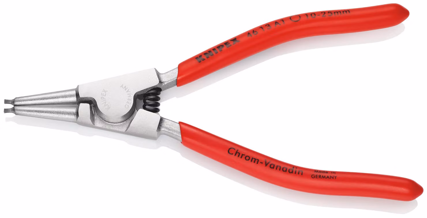 KNIPEX 46 13 A1 Pinza per anelli esterni su alberi con rivestimento in plastica cromata 140 mm