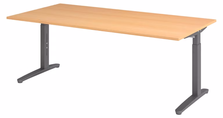 bümö Scrivania Serie-XB - Decorazione: faggio, struttura: grafite, dimensioni: 200 x 100 cm