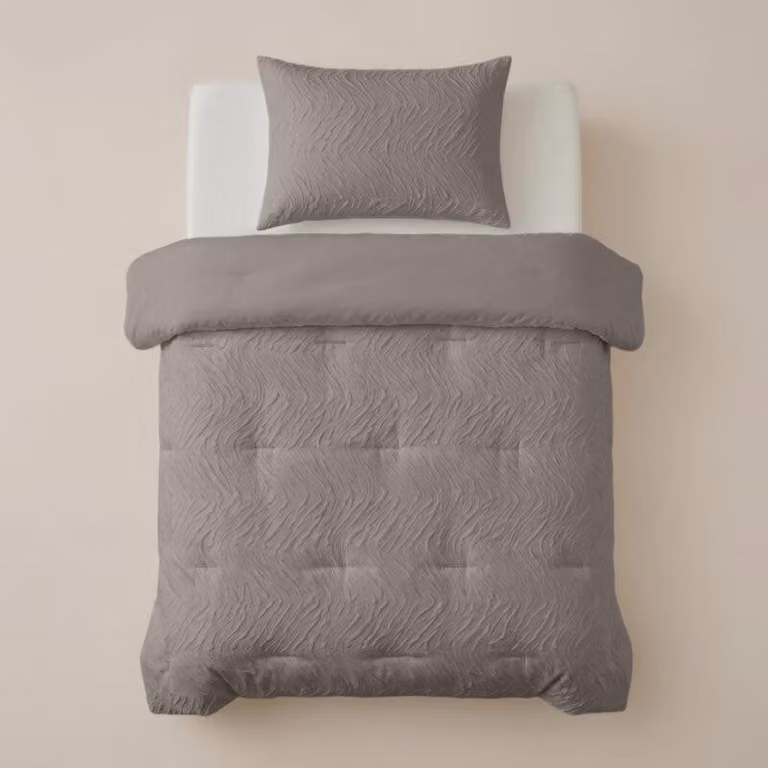Sleeptime, coperta per letto "Lazy" color taupe, 140 x 200 cm, con federa inclusa