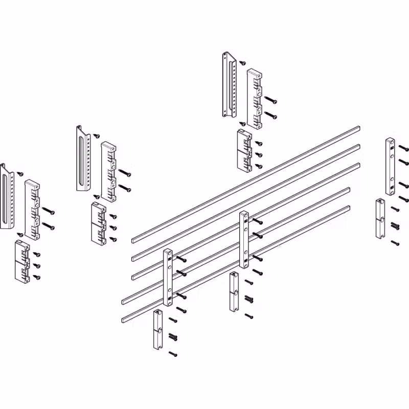 Modulo barra collettrice ABN a incasso 3FB/3RE 60 mm con rame 12x5 mm, a 5 poli, EBM 32 mm MTSC33615