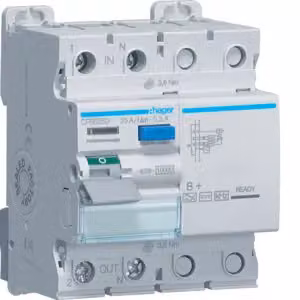 Interruttore differenziale Hager 1P+N 10 kA 25 A 300 mA tipo B+ CFB525D