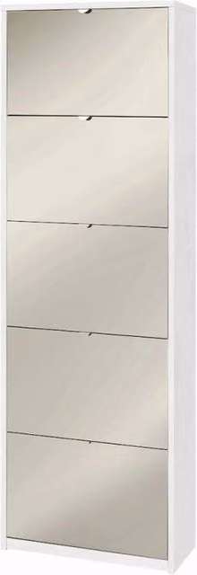 Scarpiera 5 Ante Specchio P29 Kit Ossido Bianco cm 63x29x190h - Sarmog