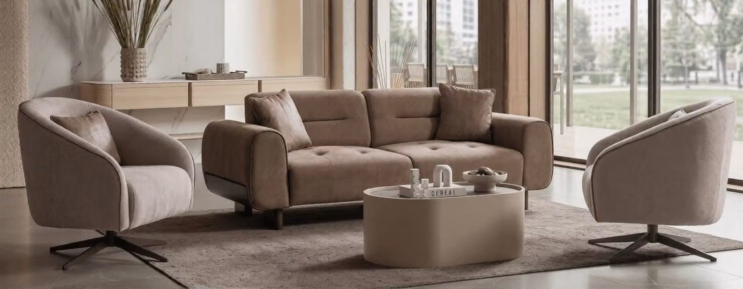 Set da salotto in stile moderno con divano 3+1+1