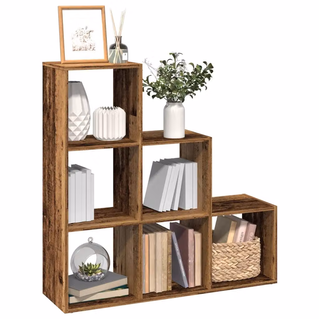 Libreria Divisorio vidaXL con 3 Ripiani in Legno Antico Marrone L 99 cm x P 29 cm x H 99 cm