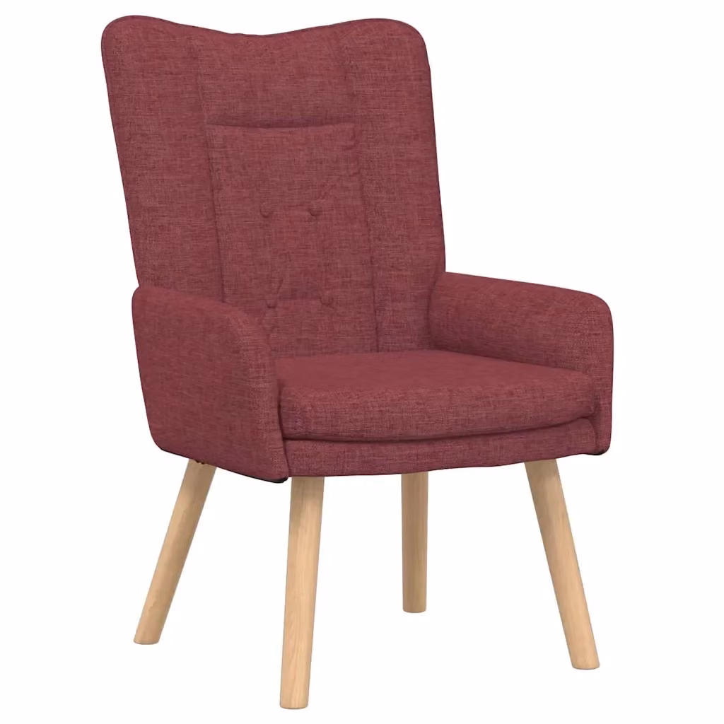 Poltrona relax moderna vidaXL in tessuto rosso con braccioli, L: 63 cm, P: 67 cm, H: 94 cm – 2