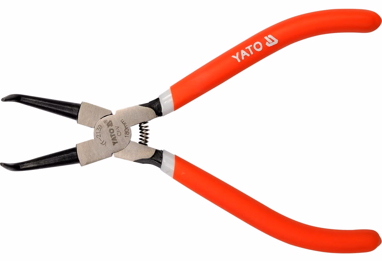 Pinza a becchi curvi per fissaggio interno, lunghezza 180 mm