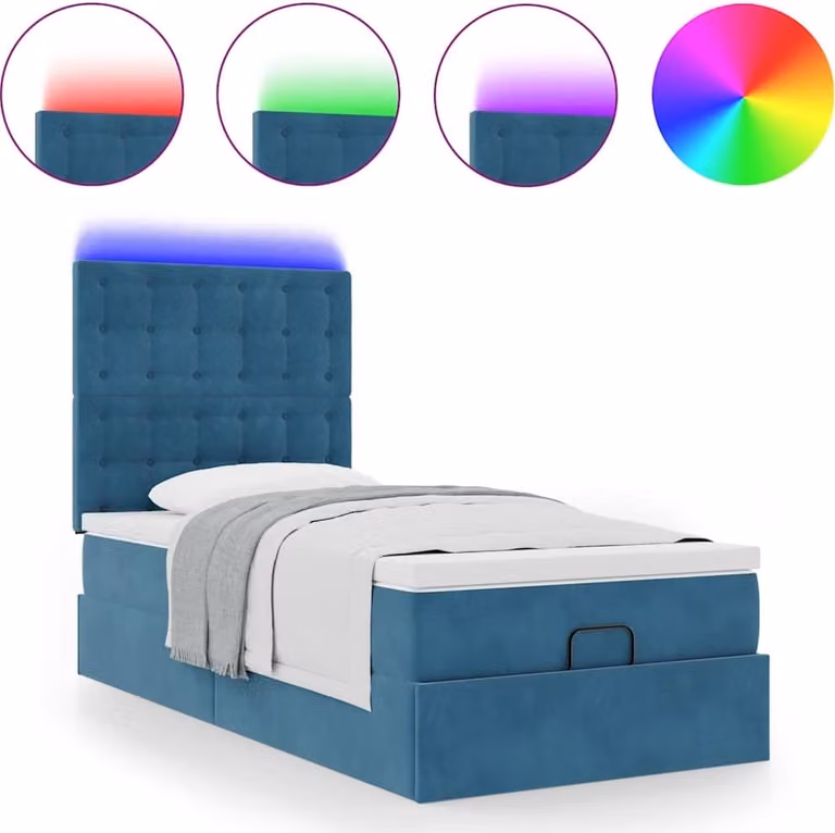 Struttura Letto Pouf con Materassi 80x200 cm Velluto