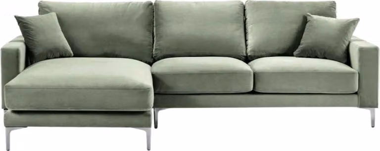 Salbeigrün Ecksofa Stoff Design Couchen Polster Sofa Sofas Grün Wohnzimmer