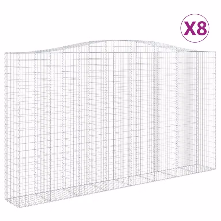 Cesti Gabbioni ad Arco 8 pz 400x50x220/240 cm Ferro Zincato