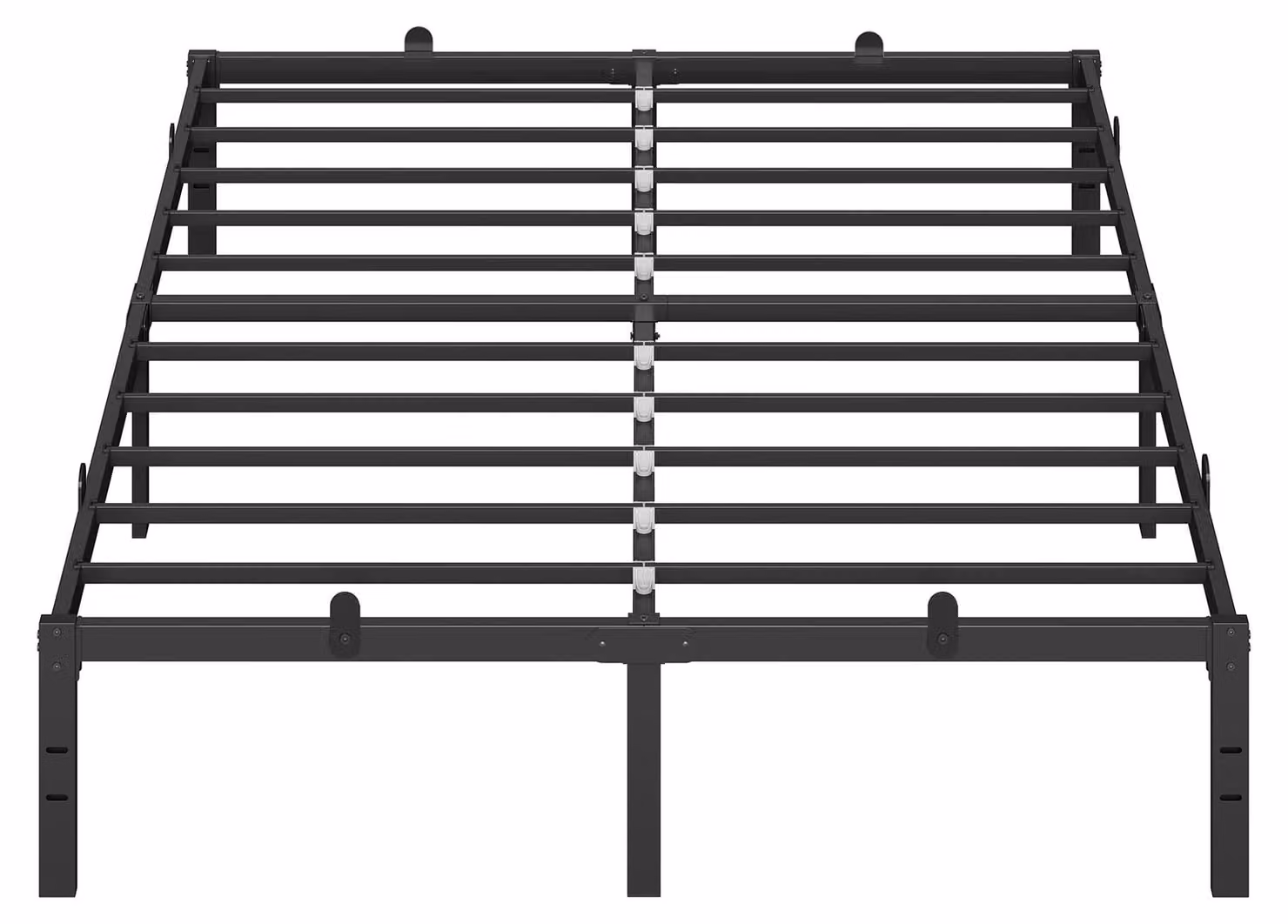 Struttura per letto matrimoniale in metallo, 140x200 cm, con spazio contenitivo, colore nero