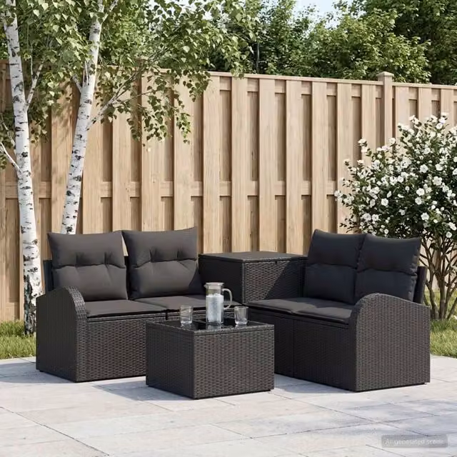 Set di divani 6 pz Nero 55 x 55 x 37 cm 3447175