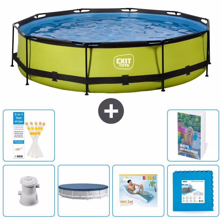 Piscina gonfiabile rettangolare - 360x76 cm - Set da 5 pezzi - Modello S303